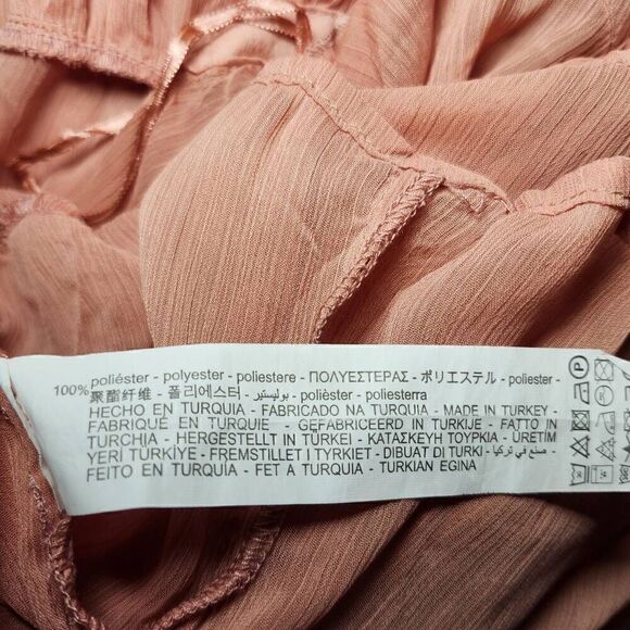 ZARA  Marsala Ruffled Blouse with Creased Effect Size Medium  NWOT - Picture 5 of 7